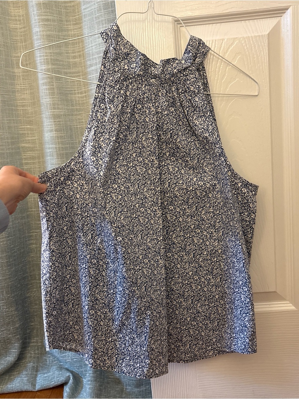 J Crew Sleeveless Navy Floral Halter Top - Women